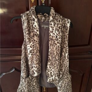 Leopard Print Faux Fur Vest